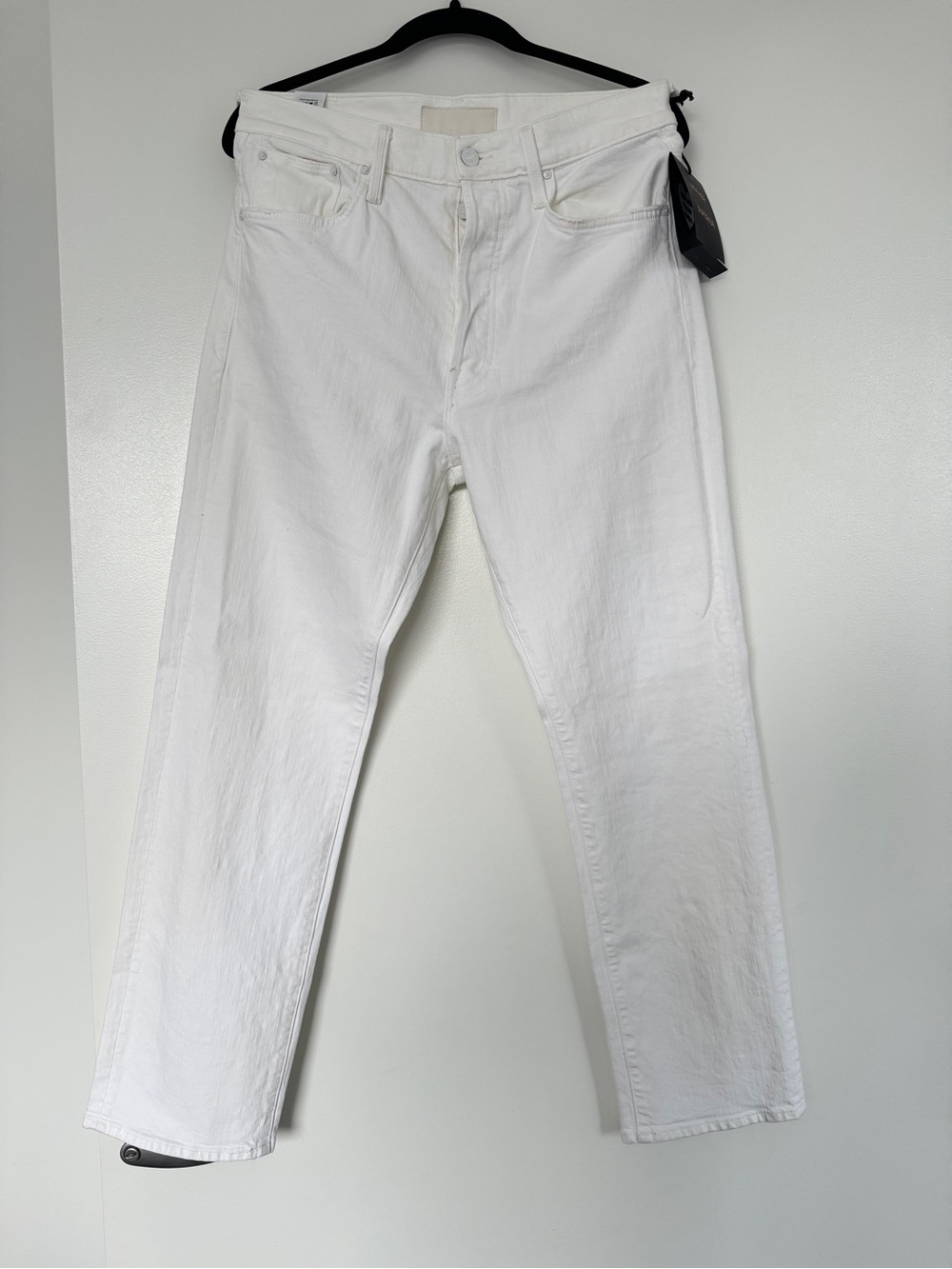 MOTHER Women's White Straight-Leg Jeans